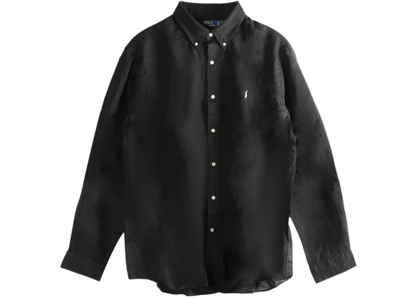 Polo Ralph Lauren Long-Sleeve Piece Dye Linen Sport Shirt Polo Black