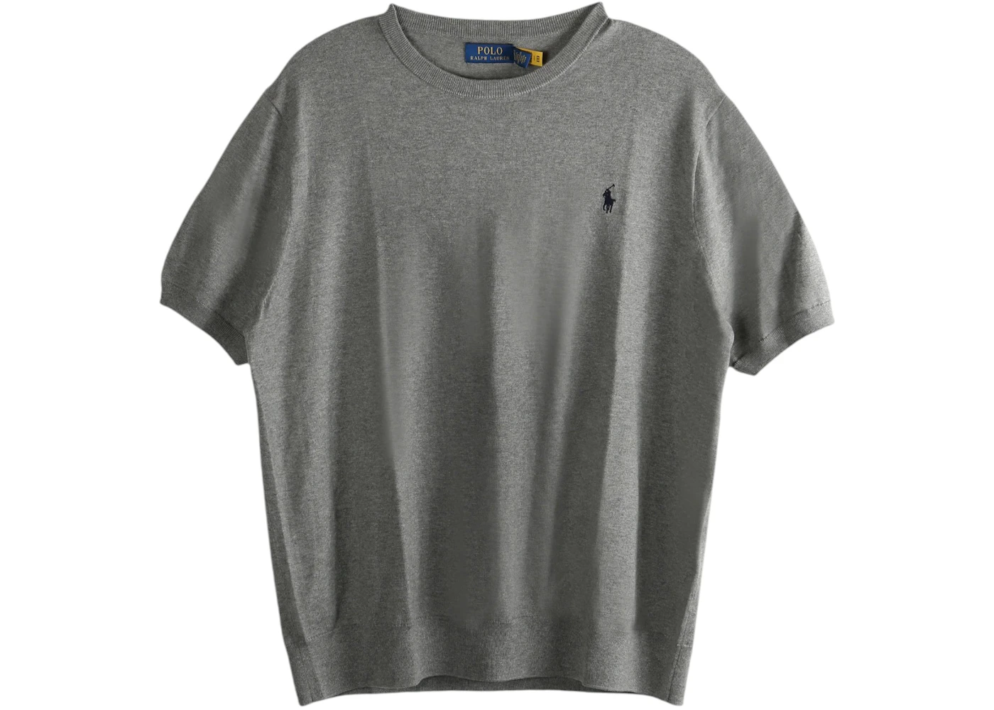 Polo Ralph Lauren Short Sleeve Crewneck Pullover Sweater Fawn Grey Heather