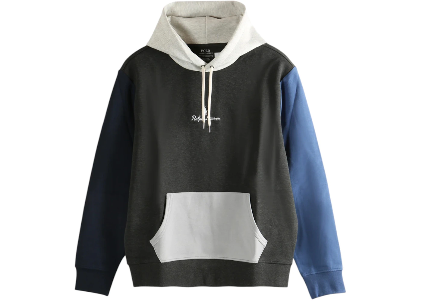 Polo Ralph Lauren Long Sleeve Double Knit Tech Script Hoodie Dark Charcoal Heather Multicolor