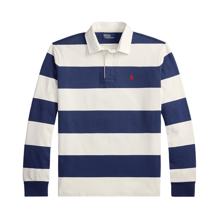 Polo Ralph Lauren Long-Sleeve Heavyweight Rugby Shirt 'Dark Cobalt/Deckwash White'
