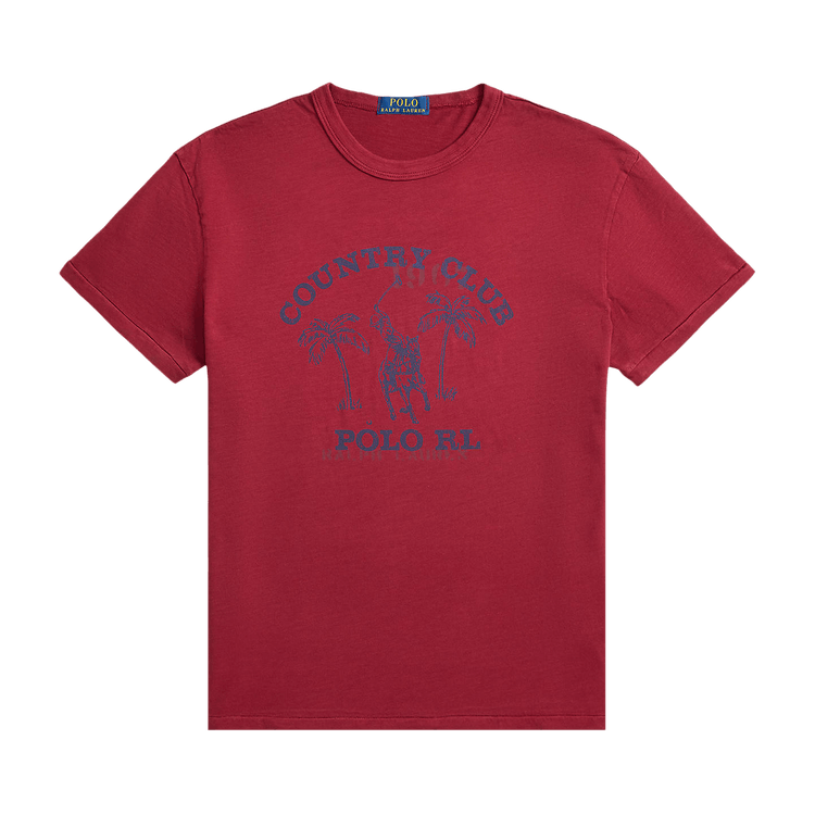 Polo Ralph Lauren Short-Sleeve Uneven Jersey Country Club Printed Graphic T-Shirt 'Heritage Red'