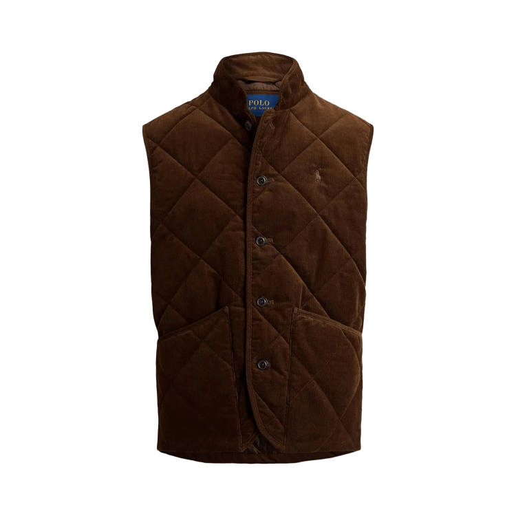 Polo Ralph Lauren Sleeveless Wale Corduroy Hurston Quilted Vest 'Cooper Brown'