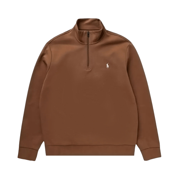 Polo Ralph Lauren Long Sleeve Double Knit Tech Zip Pullover Sweatshirt 'Luggage Brown'
