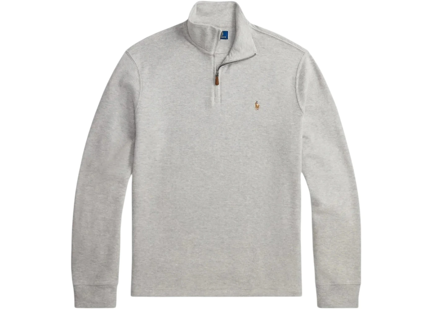 Polo Ralph Lauren Long-Sleeve Double Knit Jacquard 1/2 Zip Mockneck Pullover Andover Heather