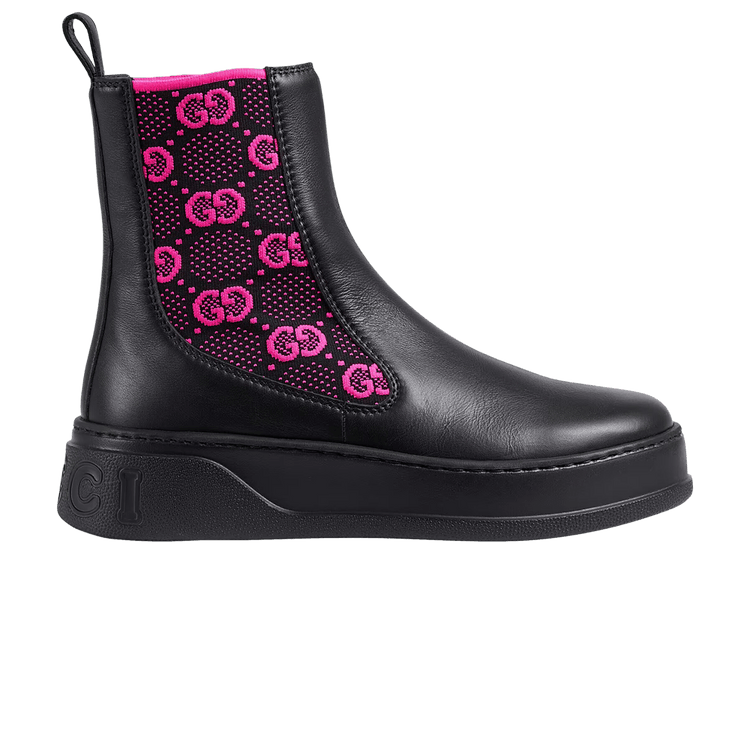 Gucci Wmns Boot 'GG Jersey - Black Fuchsia'
