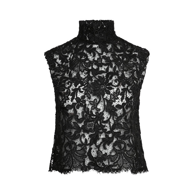 Saint Laurent Top In Guipure Lace 'Black'