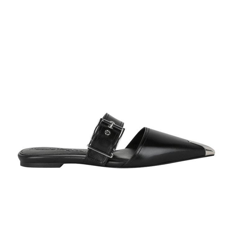 Alexander McQueen Wmns Punk Leather Flat 'Black Silver'
