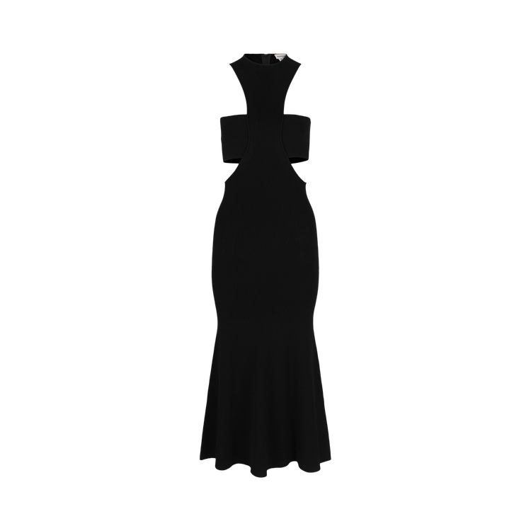 Alexander McQueen Slashed Harness Midi Dress 'Black'