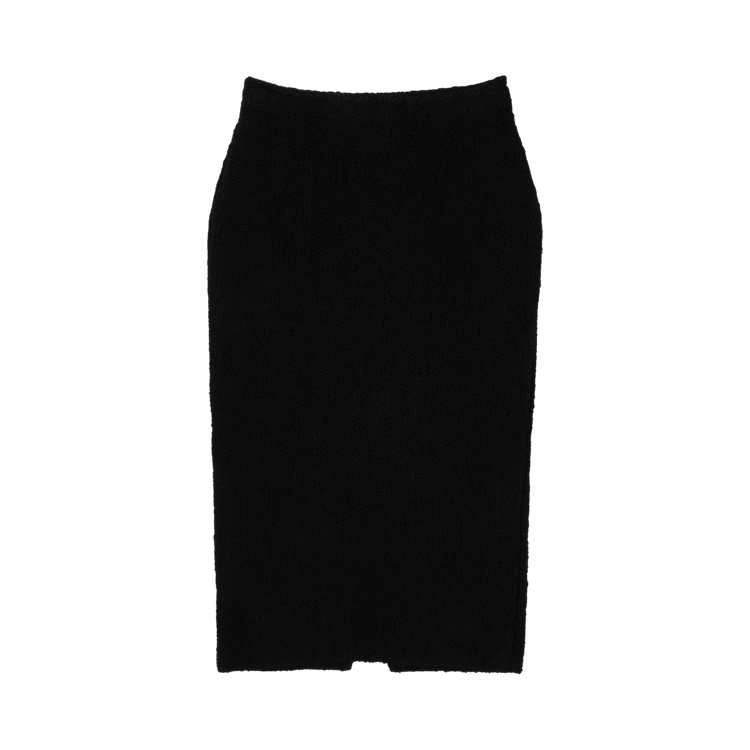 Bottega Veneta Medium Weight Textured Viscose Knit Skirt 'Black'