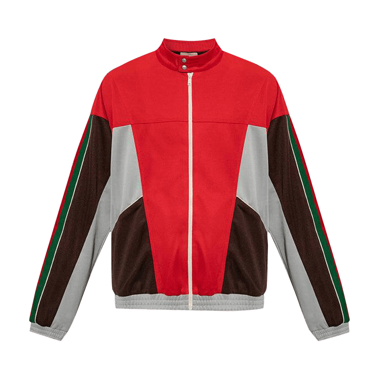 Gucci Color Block Zip Up Jacket 'Red/Green/Brown'