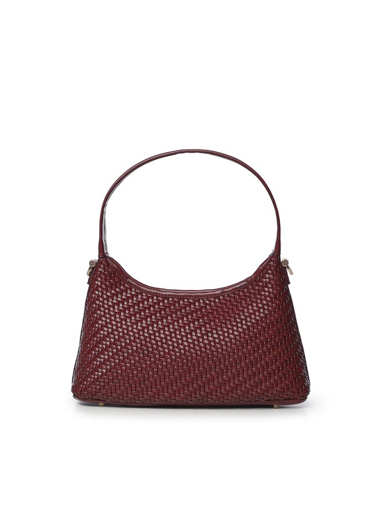 V73 Woven Top Handle Shoulder Bag
