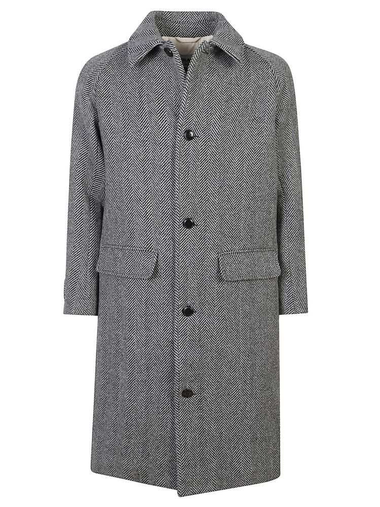 Sebago Herringbone Single-Breasted Coat