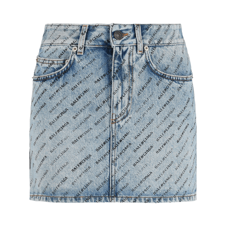 Balenciaga Allover Stencil Low-Waist Mini Skirt 'Iced Blue'