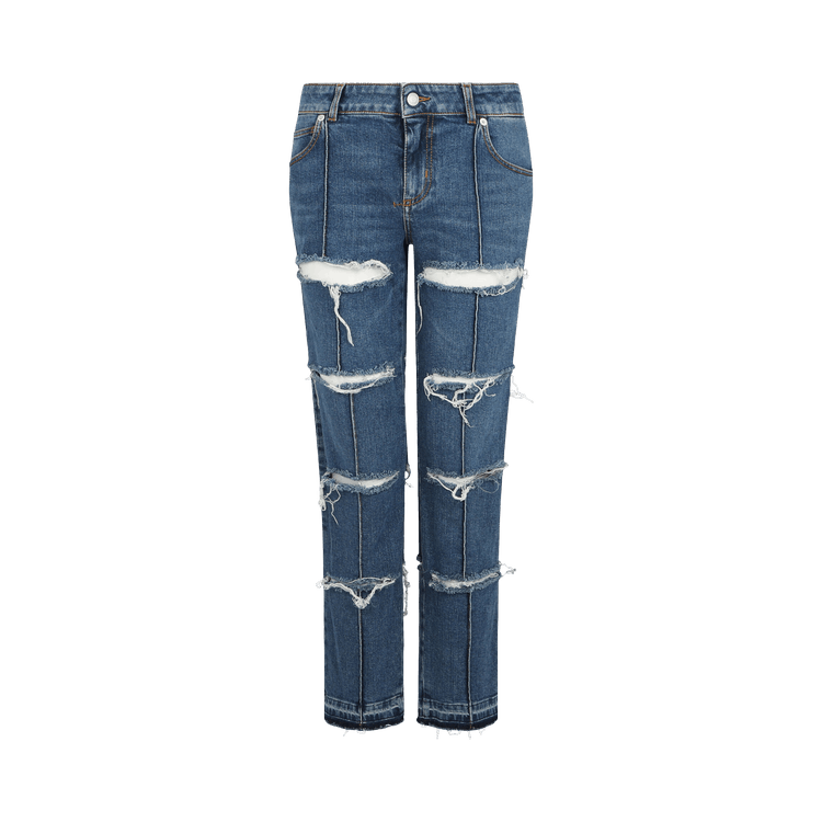 Alexander McQueen Straight-Leg Distressed Jeans 'Blue'