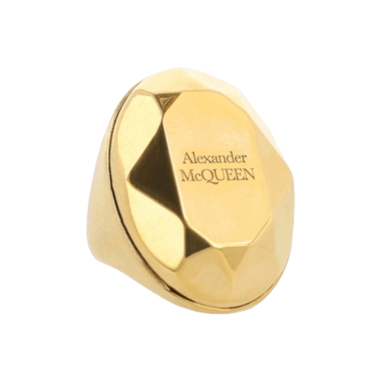 Alexander McQueen Faceted Stone Ring 'Gold'