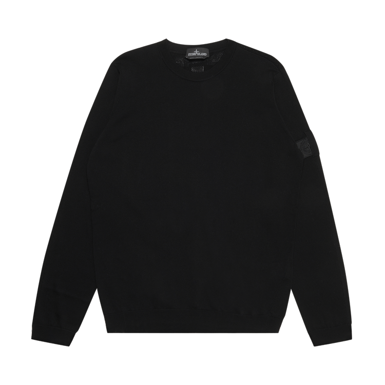 Stone Island Shadow Project Sweater With Shoulder Patch Logo 'Black'