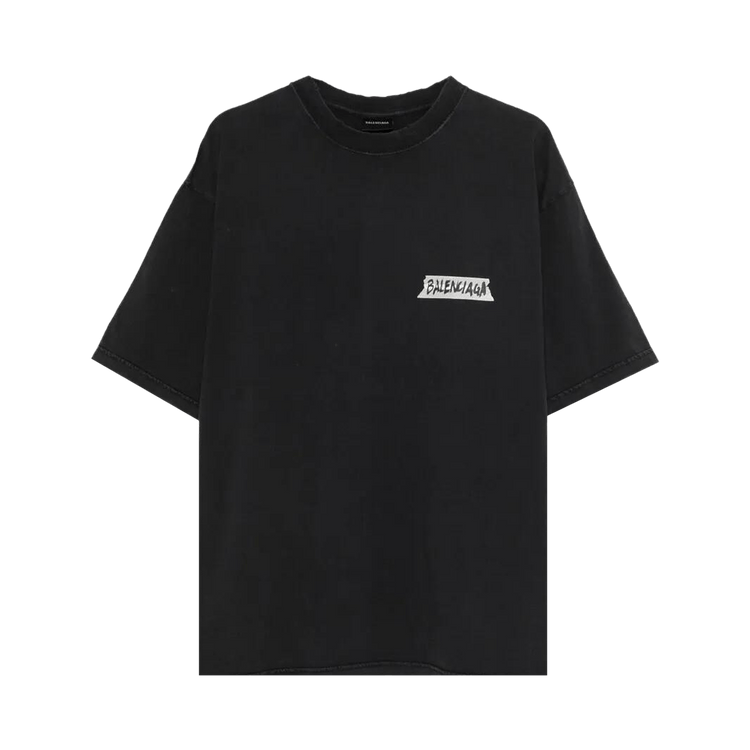 Balenciaga Medium Fit Crew Neck T-Shirt 'Faded Washed Black'