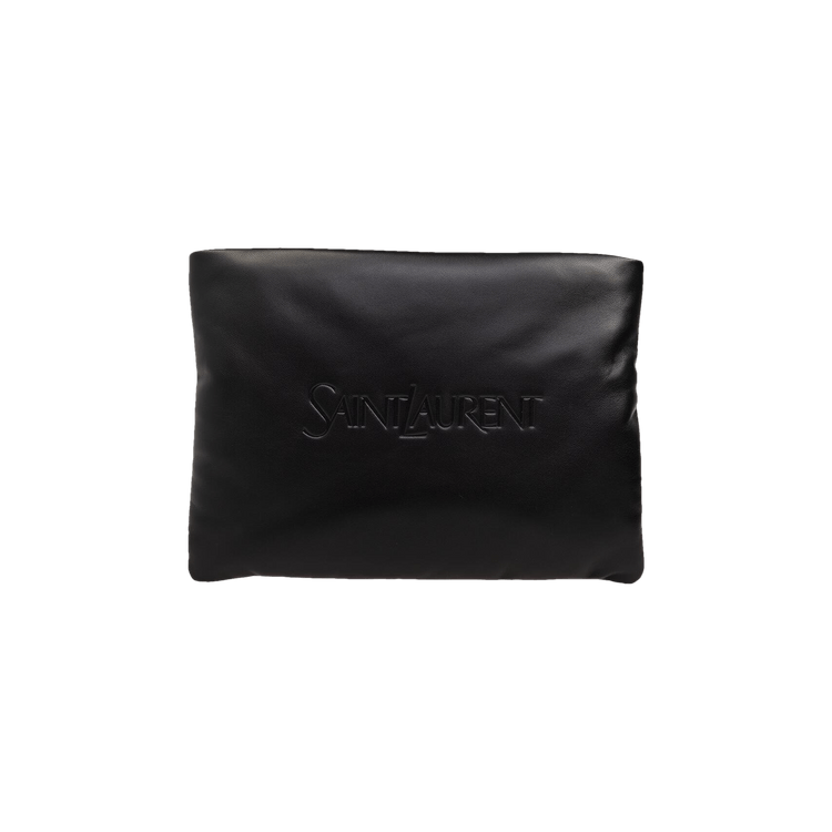Saint Laurent Large Puffy Pouch In Lambskin 'Nero'