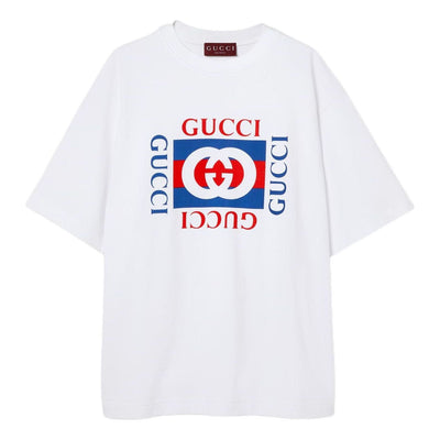 Gucci Cotton Jersey T-Shirt With Gucci Print 'White'