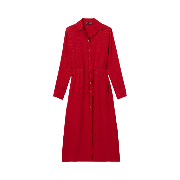 Gucci Silk Jacquard Dress 'Classic Red'