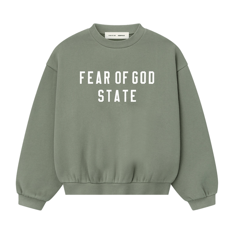 Fear of God Essentials Kids 90's Fit Fleece Crewneck 'Moss'