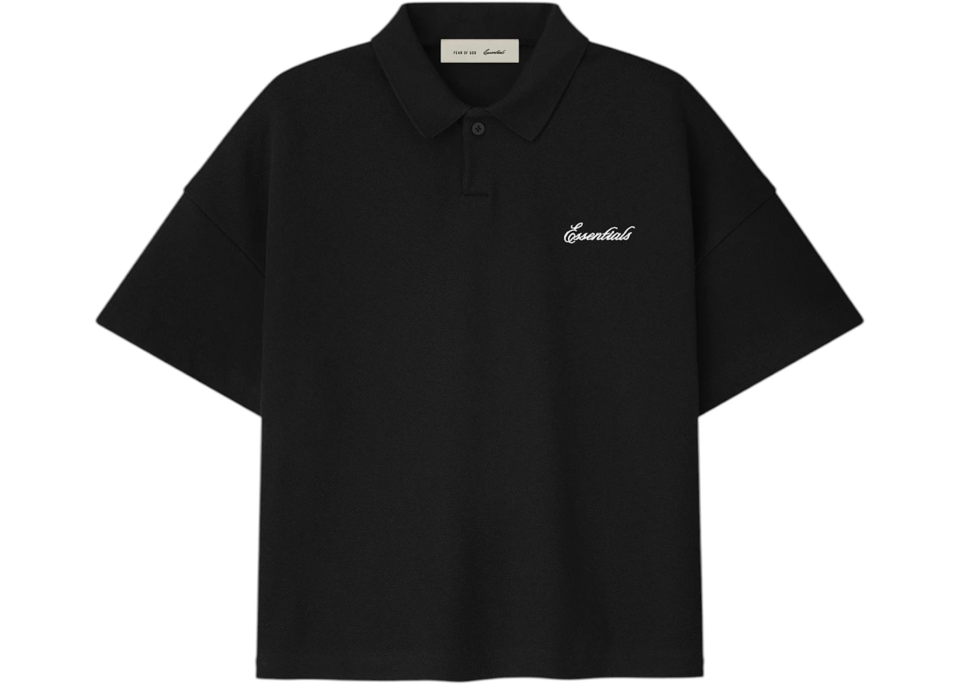 Fear of God Essentials Kids Pique Signature Classic Polo Vintage Black
