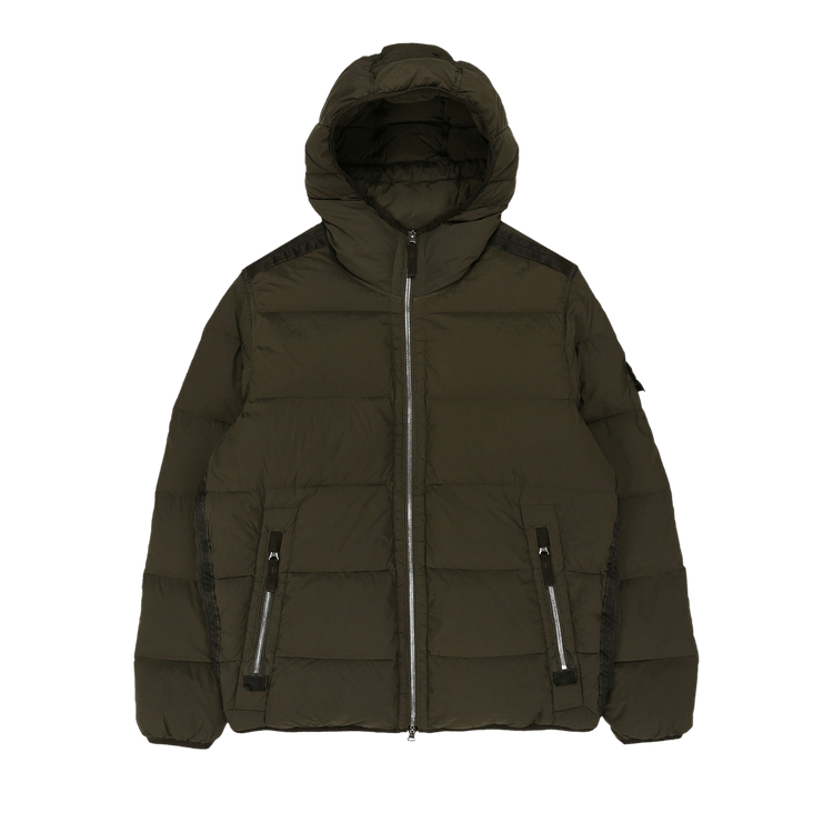Stone Island Feather Down Hooded Coat 'Olive'