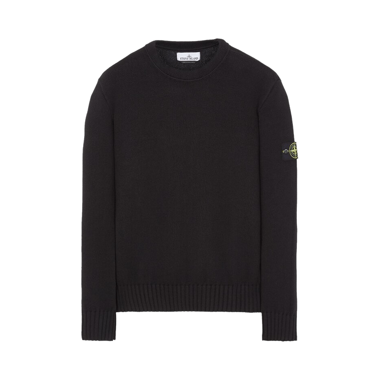 Stone Island Logo Patch Crewneck Jumper 'Black'