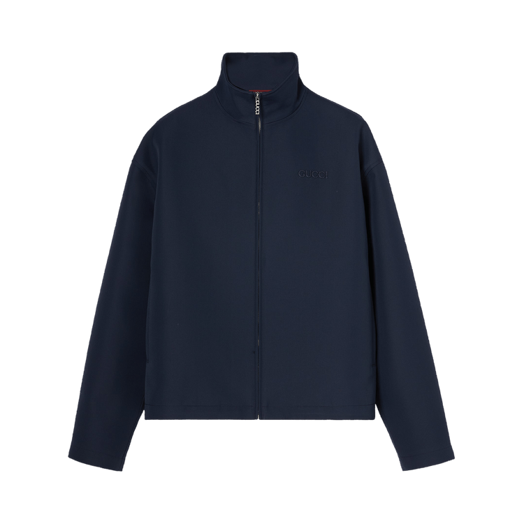 Gucci Embroidered Wool Acetate Zip Jacket 'Ink'