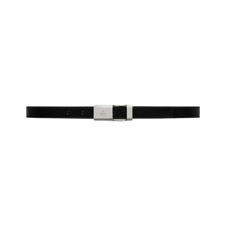 Gucci Plaque Buckle Thin Belt 'Black'