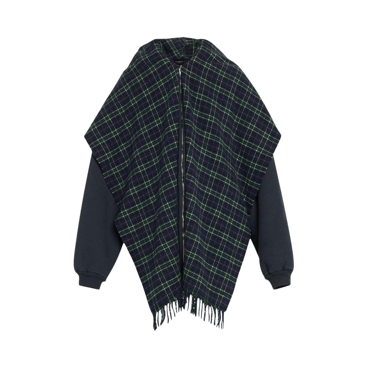 Balenciaga Scarf Zip-Up Hoodie 'Faded Black'