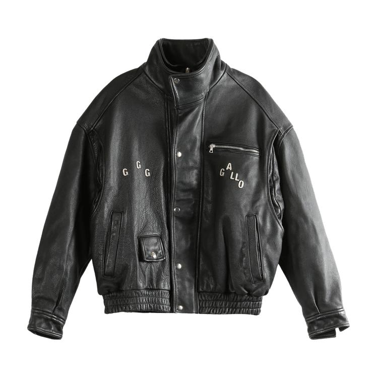 Paly Hollywood The Commission Leather Bomber Jacket 'Black'