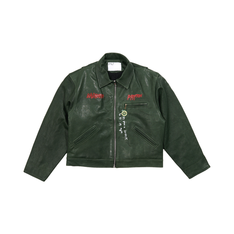 Paly Hollywood I Am Not Ashamed Leather Work Jacket 'Green'