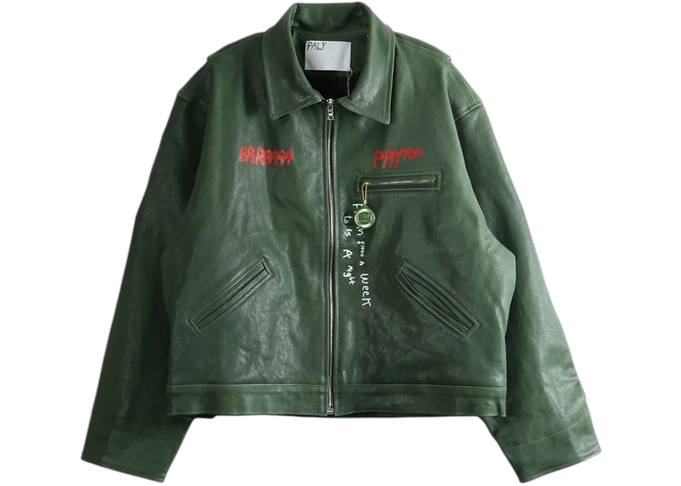 Paly Hollywood I Am Not Ashamed Leather Work Jacket Green