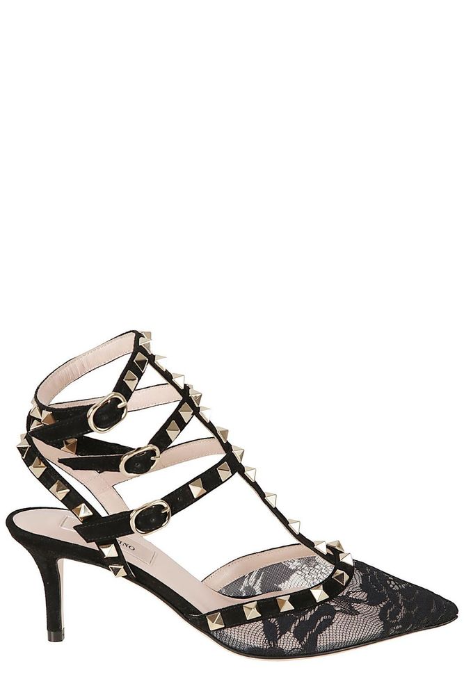 Valentino Garavani Rockstud Pointed Toe Lace Pumps