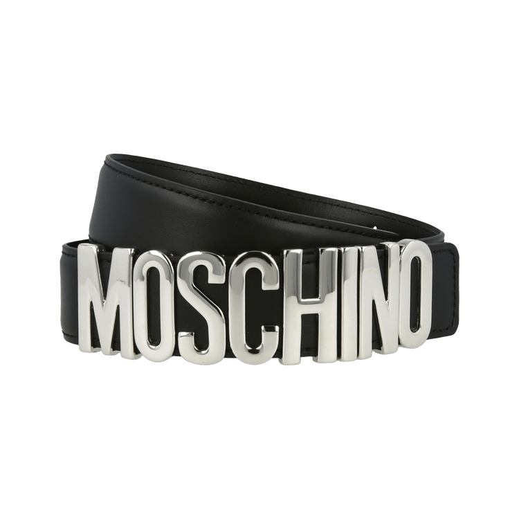 Moschino Calf Leather Logo Belt 'Black'