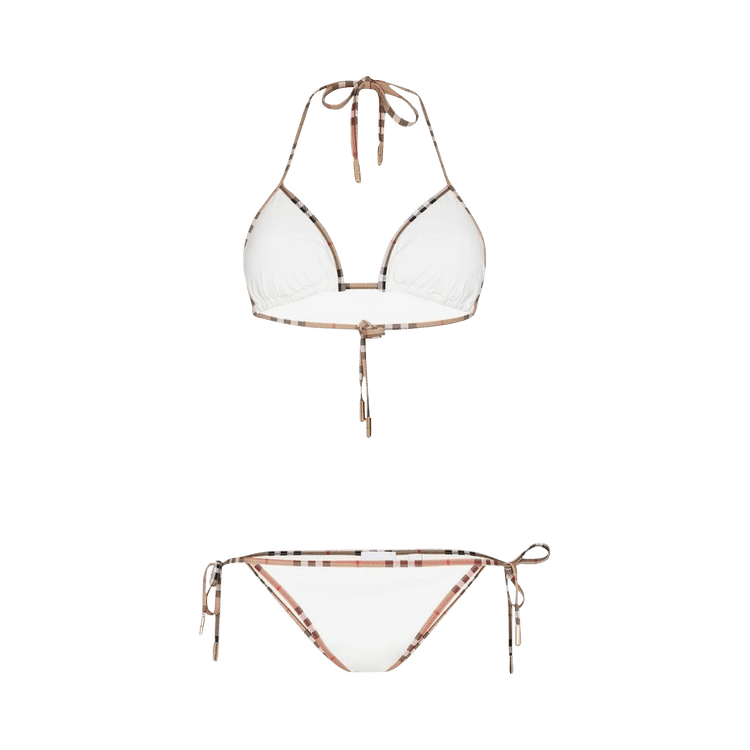 Burberry Vintage Check Trim Bikini 'White'