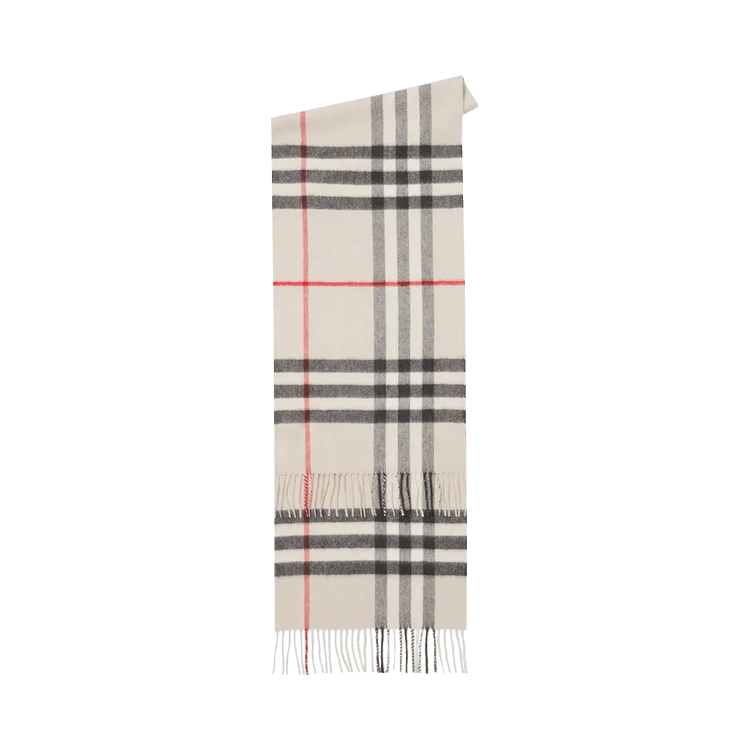 Burberry Check Cashmere Scarf 'Stone'