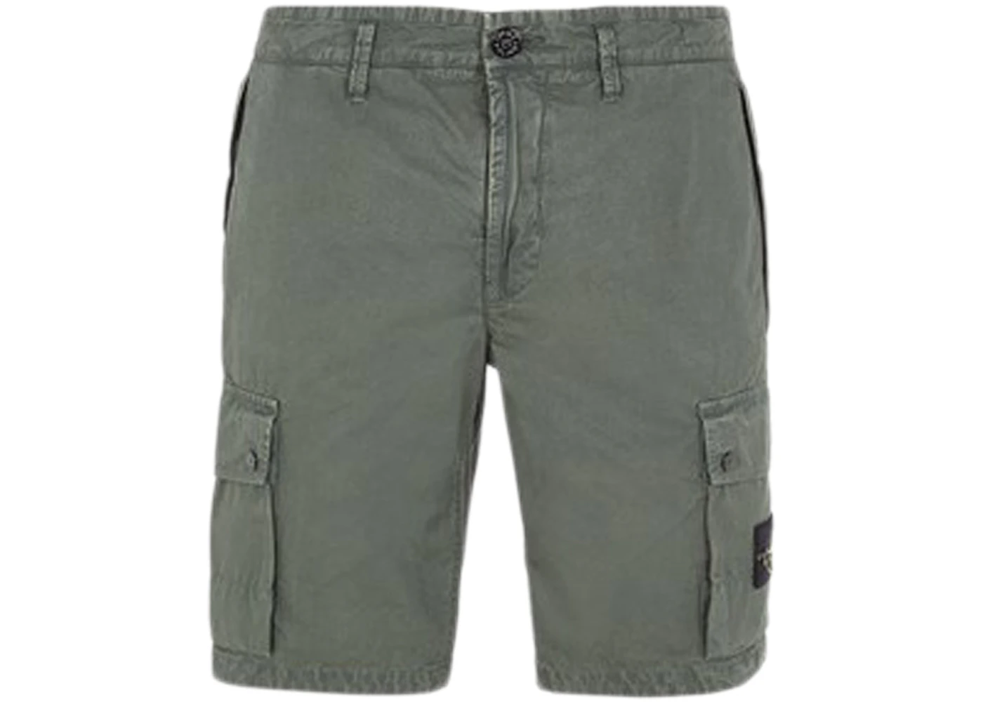 Stone Island Cargo Bermuda Shorts Slim Fit - Old Treatment Musk Green