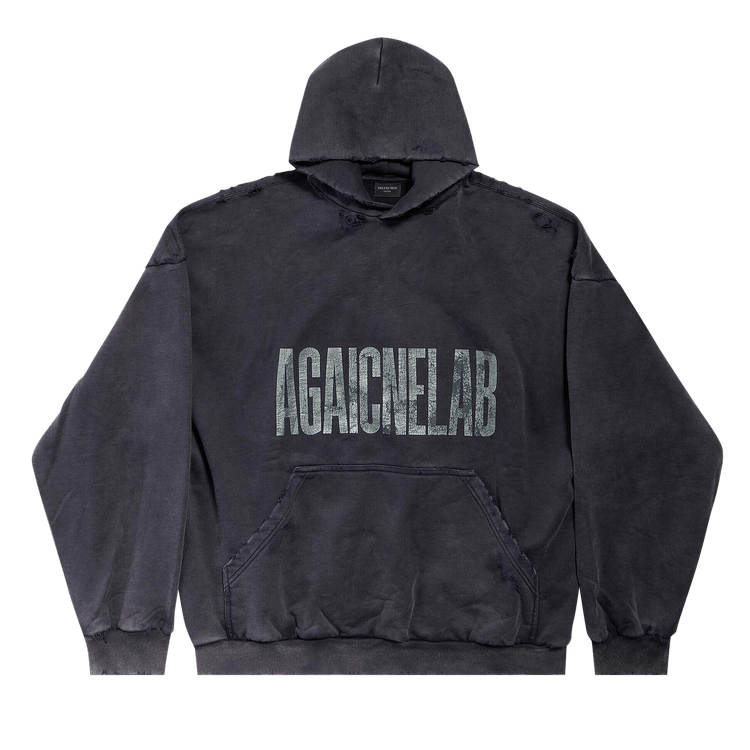 Balenciaga Large Fit Hoodie 'Washed Black/Anthracite'