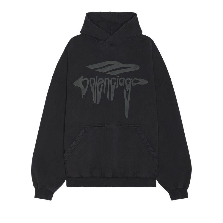 Balenciaga 3D Liquified Effect Hoodie 'Faded Wash Black/Anthracite'