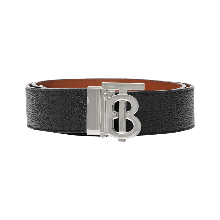 Burberry TB Logo Leather Belt 'Black/Tan'