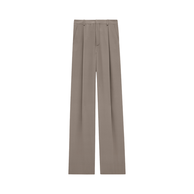 Saint Laurent High Waist Straight Leg Trousers 'Taupe'