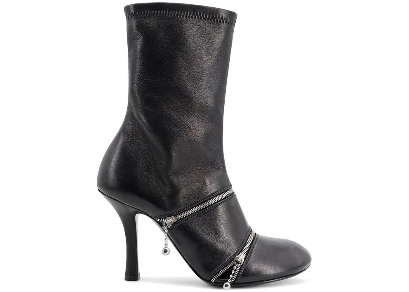 Burberry Peep Zip-Detailed Ankle Boots Black (Women's)