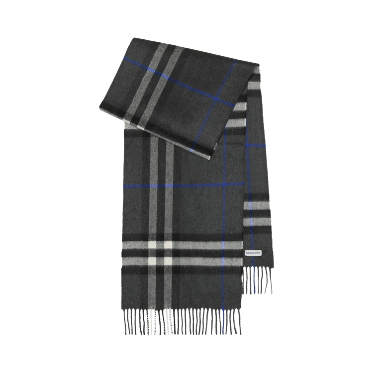 Burberry Check Cashmere Scarf 'Dark Charcoal'