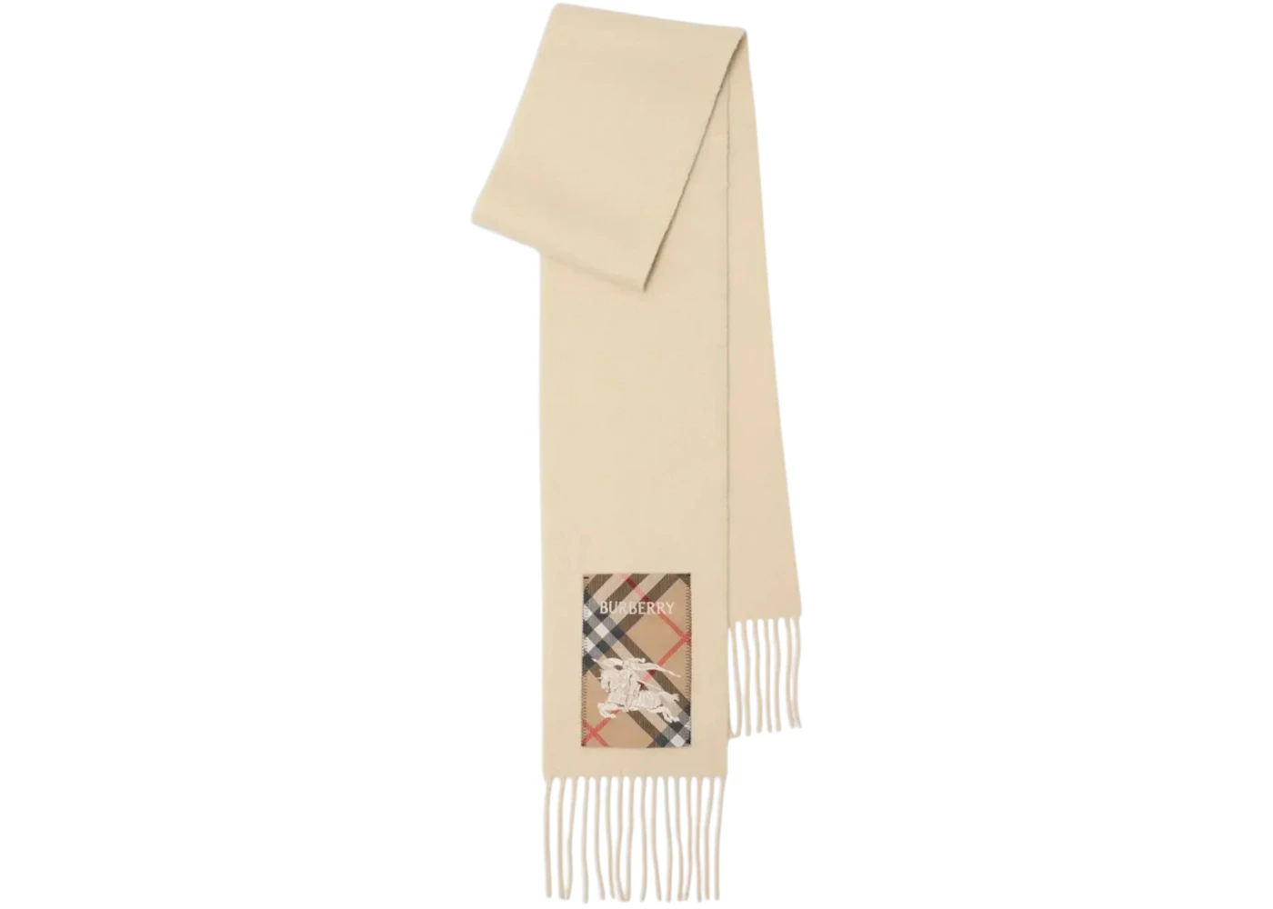 Burberry Mu Solid Label Scarf Nutmeg