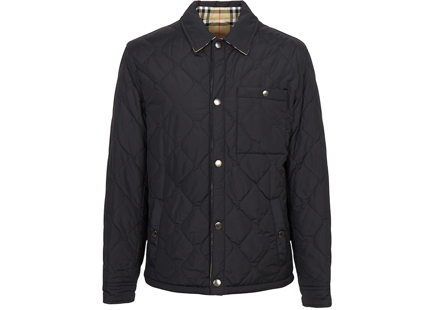 Burberry Check Brighton Reversible Quilted Jacket Black