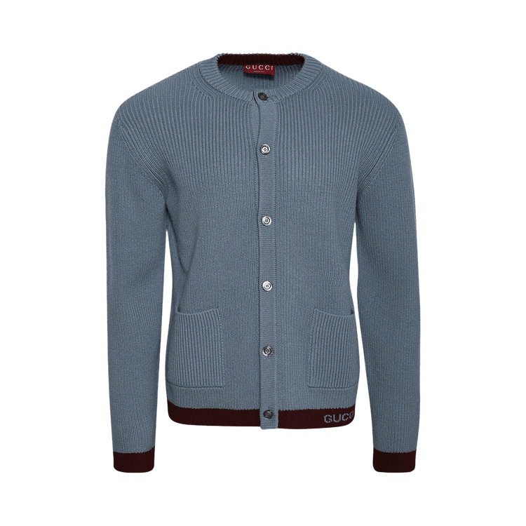 Gucci Intarsia Wool Cardigan 'Periwinkle'