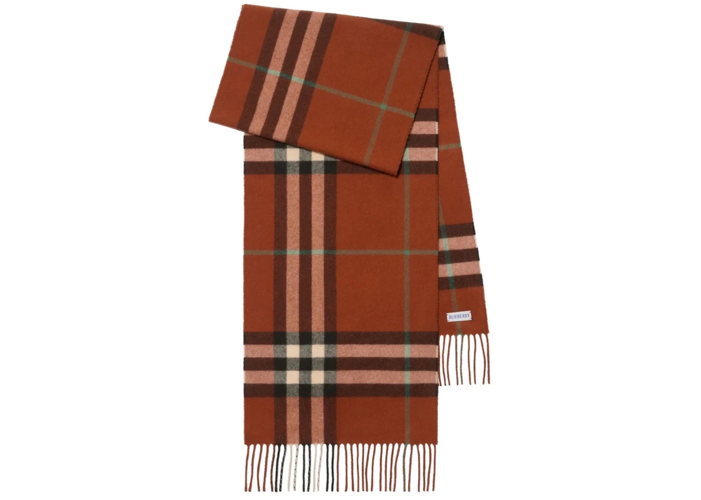 Burberry Mu Giant Chk Scarf Brick Orange