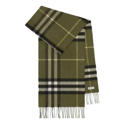 Burberry Check Cashmere Scarf 'Green'